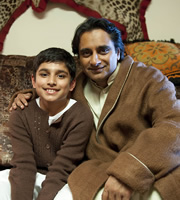 Little Crackers. Image shows from L to R: Dad (Sanjeev Bhaskar), Young Sanjeev (Joshan Patel)