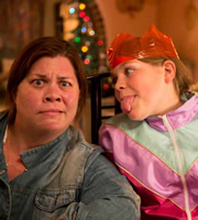 Little Crackers. Image shows from L to R: Adult Katy (Katy Brand), Young Katy (Hannah Norton)