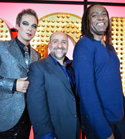 Live At The Apollo. Image shows from L to R: Julian Clary, Omid Djalili, Reginald D Hunter. Copyright: Open Mike Productions