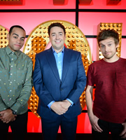 Live At The Apollo. Image shows from L to R: Ben Bailey Smith, Jason Manford, Chris Ramsey. Copyright: Open Mike Productions