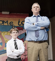 Man Down. Image shows from L to R: School Student (George Hill), Dan (Greg Davies). Copyright: Avalon Television