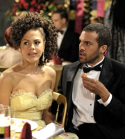 Material Girl. Image shows from L to R: Ali Redcliffe (Lenora Crichlow), Chris (O-T Fagbenle). Copyright: Carnival Films