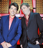 Michael McIntyre's Comedy Roadshow. Image shows from L to R: Michael McIntyre, Ardal O'Hanlon. Copyright: Open Mike Productions