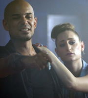 Misfits. Image shows from L to R: Vince (Nathan Constance), Kelly (Lauren Socha). Copyright: Clerkenwell Films