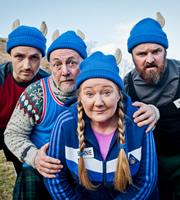 Mountain Goats. Image shows from L to R: Conor (Kevin Mains), Jimmy Miller (Jimmy Chisholm), Bernie (Kathryn Howden), Bill (David Ireland). Copyright: BBC