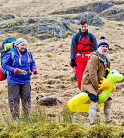 Mountain Goats. Image shows from L to R: Bernie (Kathryn Howden), Conor (Kevin Mains), Jimmy Miller (Jimmy Chisholm). Copyright: BBC