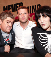 Never Mind The Buzzcocks. Image shows from L to R: Phill Jupitus, Dermot O'Leary, Noel Fielding. Copyright: TalkbackThames / BBC