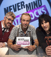 Never Mind The Buzzcocks. Image shows from L to R: Phill Jupitus, John Hannah, Noel Fielding. Copyright: TalkbackThames / BBC