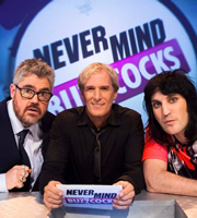 Never Mind The Buzzcocks. Image shows from L to R: Phill Jupitus, Michael Bolton, Noel Fielding. Copyright: TalkbackThames / BBC