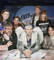 Never Mind The Buzzcocks. Image shows from L to R: Aisling Bea, Phill Jupitus, Lisa Stansfield, Rhod Gilbert, Joe Lycett, Ana Lynch, Noel Fielding. Copyright: TalkbackThames / BBC