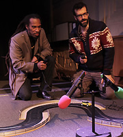 I've Never Seen Star Wars. Image shows from L to R: Benjamin Zephaniah, Marcus Brigstocke. Copyright: BBC