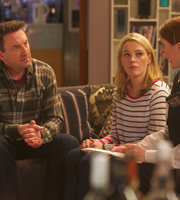 Not Going Out. Image shows from L to R: Lee (Lee Mack), Lucy (Sally Bretton), Police Woman (Clare Warde). Copyright: Avalon Television / Arlo Productions