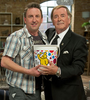 Not Going Out. Image shows from L to R: Lee (Lee Mack), Terry Wogan. Copyright: Avalon Television / Arlo Productions