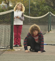 Outnumbered. Image shows from L to R: Karen (Ramona Marquez), Ben (Daniel Roche). Copyright: Hat Trick Productions