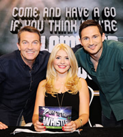 Play To The Whistle. Image shows from L to R: Bradley Walsh, Holly Willoughby, Frank Lampard. Copyright: Hungry Bear Media