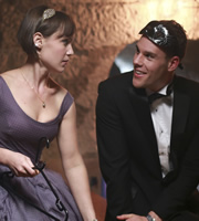 Pramface. Image shows from L to R: Laura Derbyshire (Scarlett Alice Johnson), Guy (Paul Luebke). Copyright: BBC / Little Comet