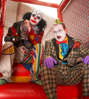 Psychoville. Image shows from L to R: Mr Jelly (Reece Shearsmith), Mr Jolly (Adrian Scarborough). Copyright: BBC