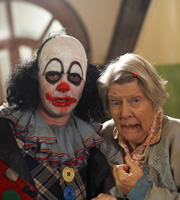 Psychoville. Image shows from L to R: Mr Jelly (Reece Shearsmith), Mrs Wren (Vilma Hollingbery). Copyright: BBC