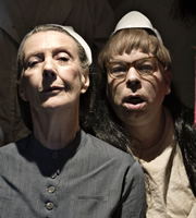 Psychoville. Image shows from L to R: Nurse Kenchington (Eileen Atkins), David Sowerbutts (Steve Pemberton). Copyright: BBC