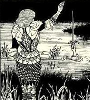 Aubrey Beardsley - How Sir Bedivere Cast the Sword Excalibur into the Water