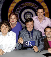 QI. Image shows from L to R: Alan Davies, Jo Brand, Stephen Fry, Rob Brydon, Jimmy Carr. Copyright: TalkbackThames