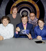 QI. Image shows from L to R: Alan Davies, Jo Brand, Stephen Fry, Sean Lock, David Mitchell. Copyright: TalkbackThames