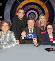 QI. Image shows from L to R: Alan Davies, Richard Coles, Stephen Fry, Victoria Coren Mitchell, Sue Perkins. Copyright: TalkbackThames