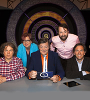 QI. Image shows from L to R: Alan Davies, Jo Brand, Stephen Fry, David Mitchell, Colin Lane. Copyright: TalkbackThames