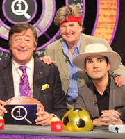 QI. Image shows from L to R: Stephen Fry, Sandi Toksvig, Jimmy Carr. Copyright: TalkbackThames