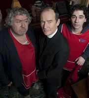 Rab C. Nesbitt. Image shows from L to R: Rab C. Nesbitt (Gregor Fisher), Reverend Marr (David Hayman), Gash Nesbitt (Iain Robertson). Copyright: The Comedy Unit