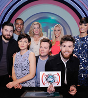 Reality Bites. Image shows from L to R: Alex Brooker, Marvin Humes, Emma Willis, Katie Hopkins, Stephen Mulhern, Kendra Wilkinson, Joel Dommett, Frankie Bridge. Copyright: Hungry Bear Media