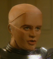 Red Dwarf. Mechanoid Camille (Judy Pascoe). Copyright: Grant Naylor Productions / BBC