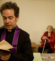 Rev.. Image shows from L to R: Rev Adam Smallbone (Tom Hollander), Joan (Sylvia Syms). Copyright: Big Talk Productions