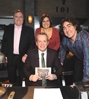 Room 101. Image shows from L to R: John Prescott, Frank Skinner, Rebecca Front, Micky Flanagan. Copyright: Hat Trick Productions