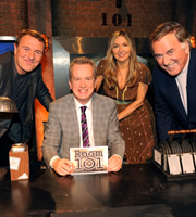 Room 101. Image shows from L to R: Phil Tufnell, Frank Skinner, Victoria Coren Mitchell, Terry Wogan. Copyright: Hat Trick Productions