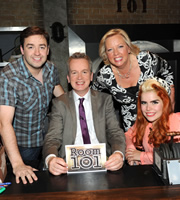Room 101. Image shows from L to R: Jason Manford, Frank Skinner, Deborah Meaden, Paloma Faith. Copyright: Hat Trick Productions