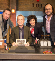 Room 101. Image shows from L to R: Lee Mack, Frank Skinner, Ruby Wax, Dave Myers. Copyright: Hat Trick Productions