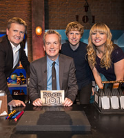 Room 101. Image shows from L to R: Aled Jones, Frank Skinner, Josh Widdicombe, Sara Cox. Copyright: Hat Trick Productions