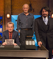 Room 101. Image shows from L to R: Frank Skinner, Charles Dance, Laurence Llewelyn-Bowen. Copyright: Hat Trick Productions