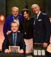 Room 101. Image shows from L to R: Frank Skinner, Tim Vine, Ronni Ancona, Len Goodman. Copyright: Hat Trick Productions