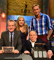 Room 101. Image shows from L to R: Frank Skinner, Victoria Coren Mitchell, Warwick Davis, Christian Jessen. Copyright: Hat Trick Productions