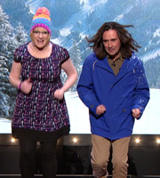 The Sarah Millican Television Programme. Image shows from L to R: Sarah Millican, Neil Oliver. Copyright: So Television / Chopsy Productions