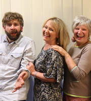 The Show What You Wrote. Image shows from L to R: Rob Rouse, Fiona Clarke, Janice Connolly. Copyright: BBC