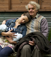 Starlings. Image shows from L to R: Bell (Rebecca Night), Grandad (Alan Williams). Copyright: Baby Cow Productions