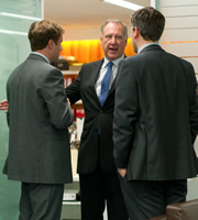 The Thick Of It. Image shows from L to R: Fergus Williams (Geoffrey Streatfeild), Glenn Cullen (James Smith), Adam Kenyon (Ben Willbond). Copyright: BBC