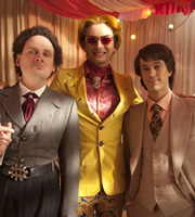 This Is Jinsy. Image shows from L to R: Maven (Justin Chubb), Mr Slightlyman (David Tennant), Sporall (Chris Bran). Copyright: The Welded Tandem Picture Company