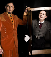 This Is Jinsy. Image shows from L to R: Eric Dunt (Peter Serafinowicz), Maven (Justin Chubb). Copyright: The Welded Tandem Picture Company