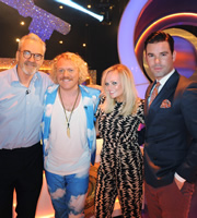 Through The Keyhole. Image shows from L to R: Larry Lamb, Leigh Francis, Emma Bunton, Dave Berry. Copyright: Talkback