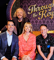 Through The Keyhole. Image shows from L to R: Jimmy Carr, Leigh Francis, Sara Cox, Antony Cotton. Copyright: Talkback