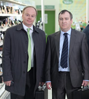 Trollied. Image shows from L to R: Gavin (Jason Watkins), Arnold (Mark Hadfield). Copyright: Roughcut Television